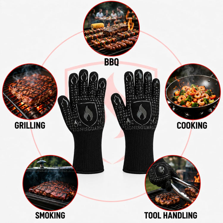 BBQ Gloves Heat Resistant Grill Gloves (2 Count)