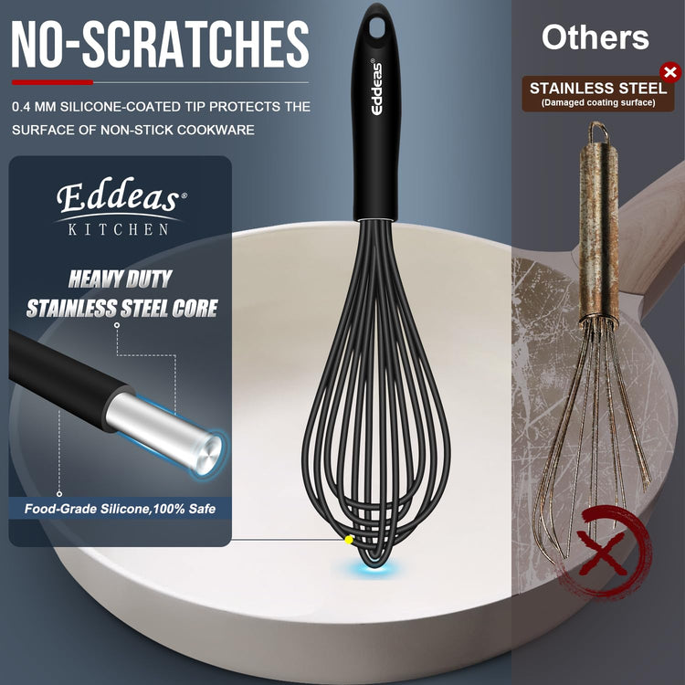 Whisks For Cooking Up To 500°F Silicone Whisk tool Non (3 Count)