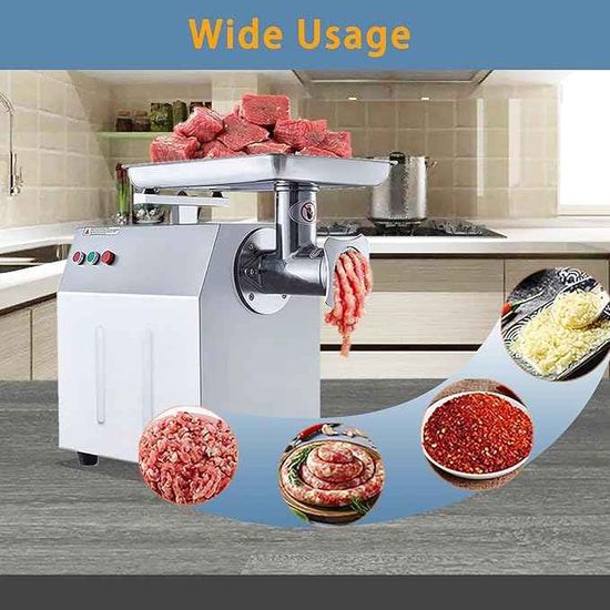 Commercial Electric Meat Grinder 1500w - Heavy Duty 350KG/h High Capacity with Copper Motor, ETL Certified. Includes Accessories for Sausage Making, Home Kitchen & Professional Use.