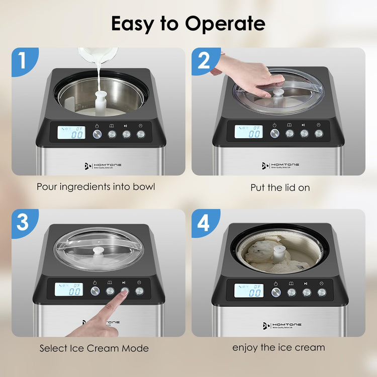 2.64QT Ice Cream Maker with Compressor