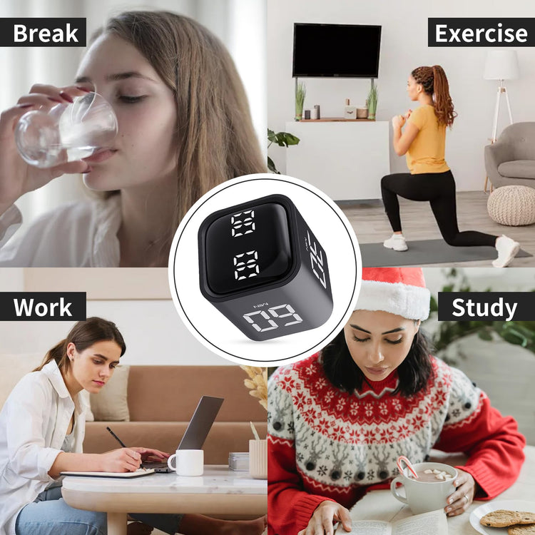 Productivity Timer Flip Gravity Sensor Cube Timer Countdown & Countup (2 Count)