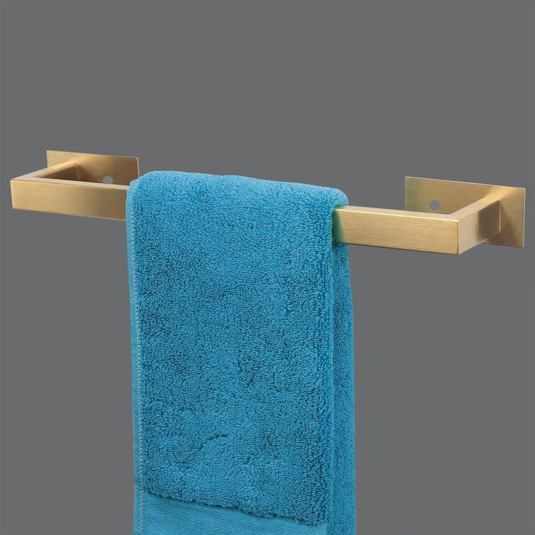 Bathroom Towel Bar Self Adhesive, No Drilling Towel Rack Easy to Install,Hand Towel Holder Made of Premium Stainless Steel Sticky on Hand Towel Hanger for Kitchen, Toilet.(16IN, Gold)