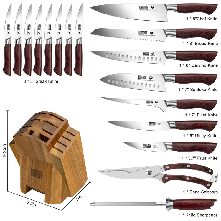 18PCS Kitchen Knife Block Set (18 Count)
