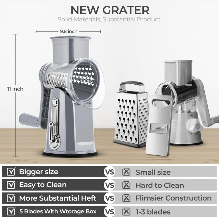 Rotary Cheese Grater 5 Blades