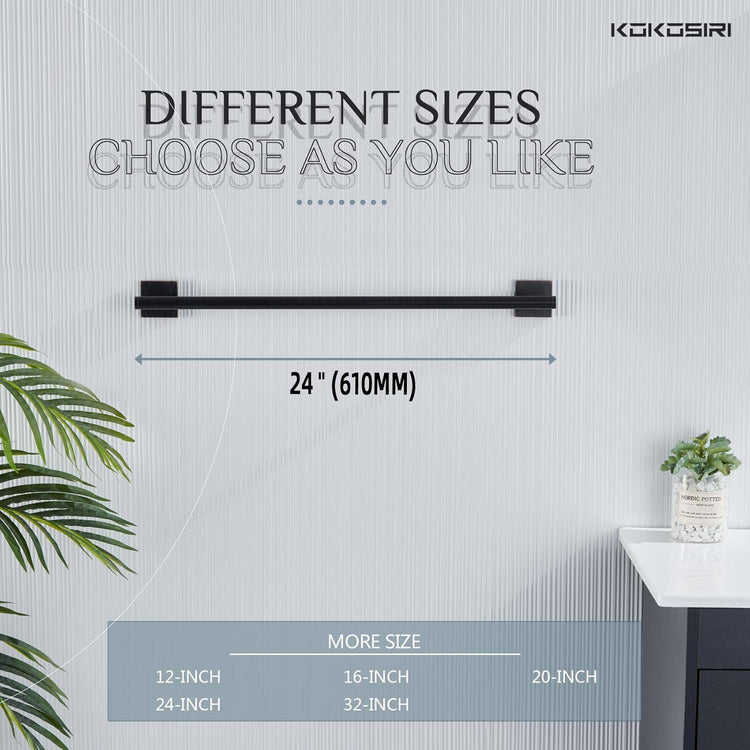 KOKOSIRI Bathroom Towel Bar Bath Towel Holders for Toilet Kitchen Cabinet Wall Mount 24 Inch, 2 Pack Oil Rubbed Bronze Stainless Steel B4005ORB-L24-P2
