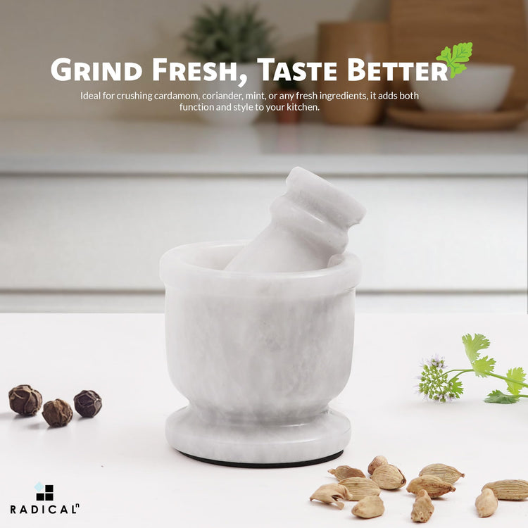 Marble Mortar and Pestle Set Small Spice Grinder & Herb Grinder