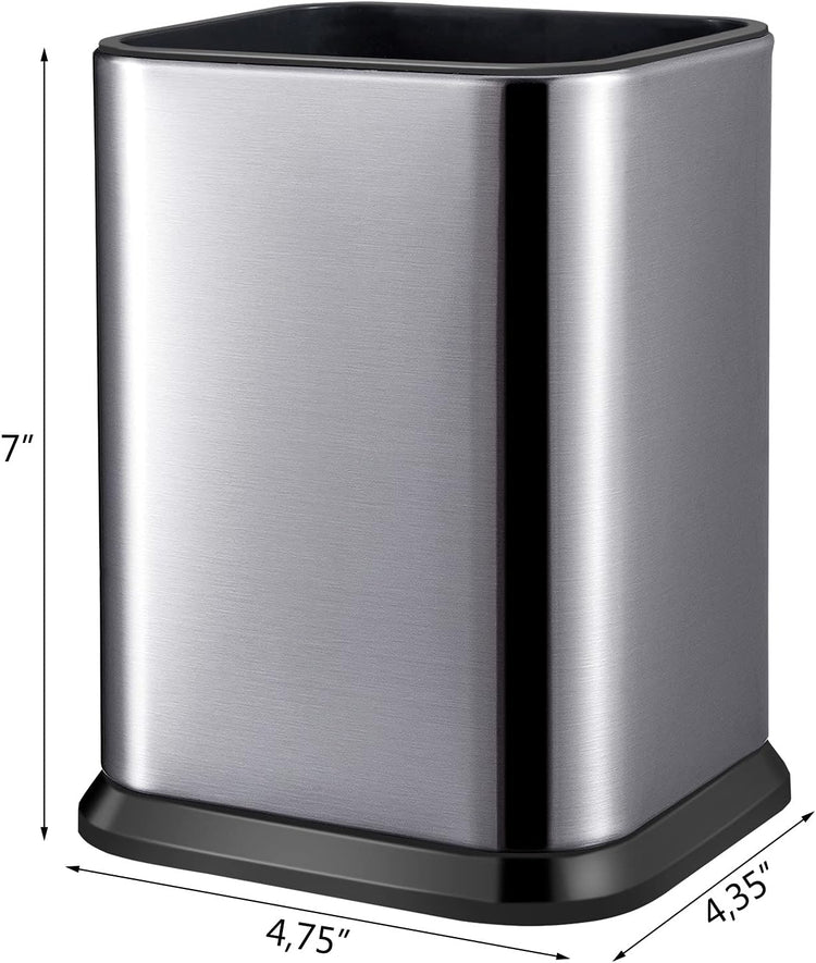 RedCall Stainless Steel Kitchen Utensil Holder for Countertop, Spoon Spatula Organizer,Modern Rectangular Large Cooking Utensil Caddy Counter,Utensil Crock Silver