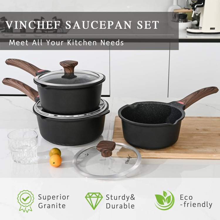 3QT Nonstick Saucepan with Lid