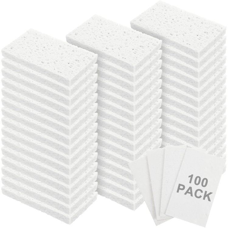 100 Pieces Compressed Wood Pulp Dish Sponges for Kitchen (100 Count)