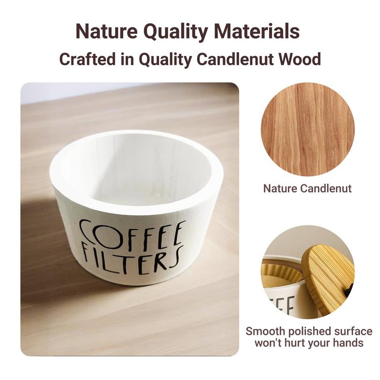 Wooden Coffee Filter Holder With Lid