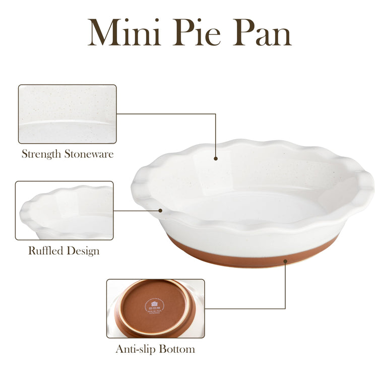 Ceramic Mini Pie Pans Set of 6 (6 Count)