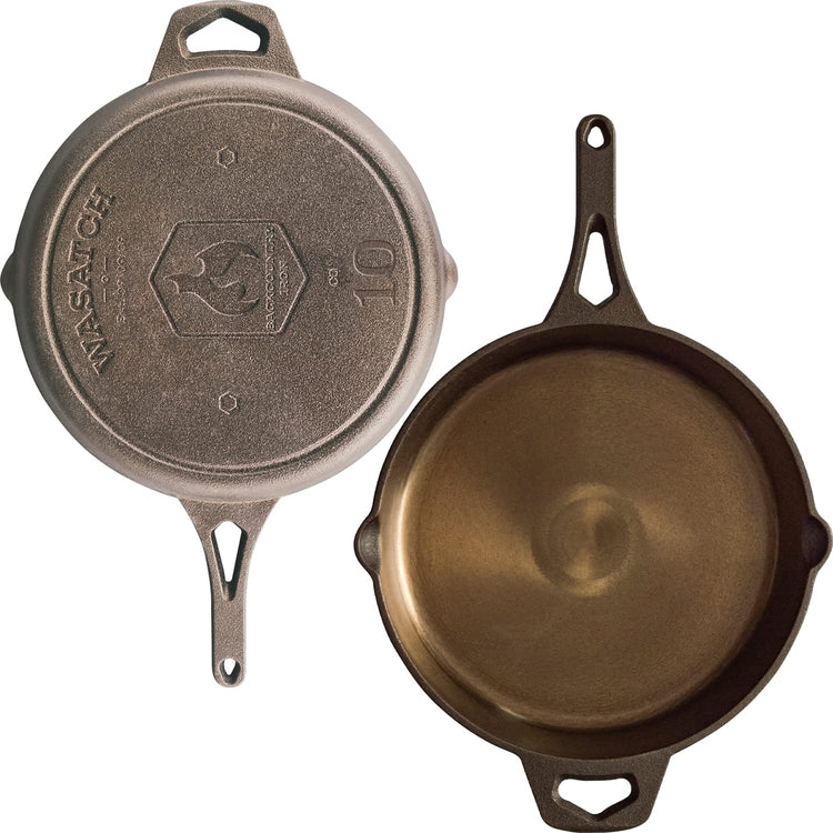 10-1/4 Inch Smooth Wasatch Pre-Seasoned Round Cast Iron Skillet
