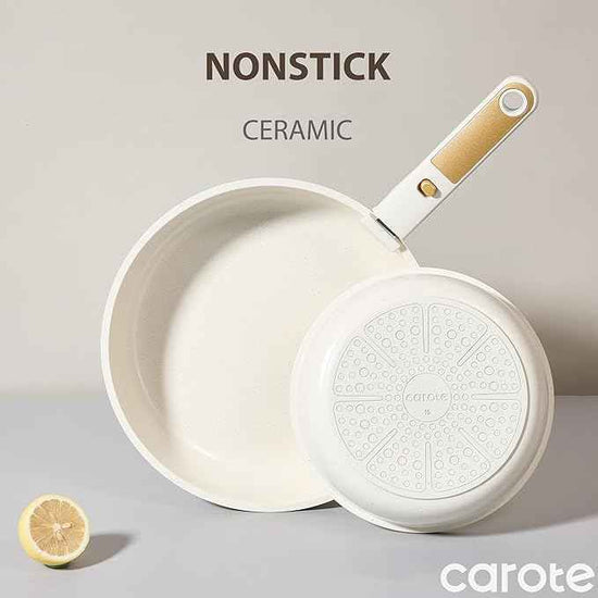 CAROTE 6pcs Pots and Pans Set Non Stick, Cookware Sets, Kitchen Set, Oven/Fridge Safe, Space Saving Pots Set, Nonstick Cooking Set with Versatile Detachable Handle, Induction RV Set