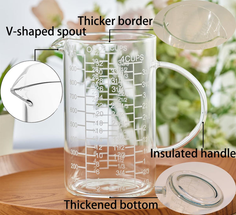 Ackers Mirror Etching Scale Glass Measuring Cup