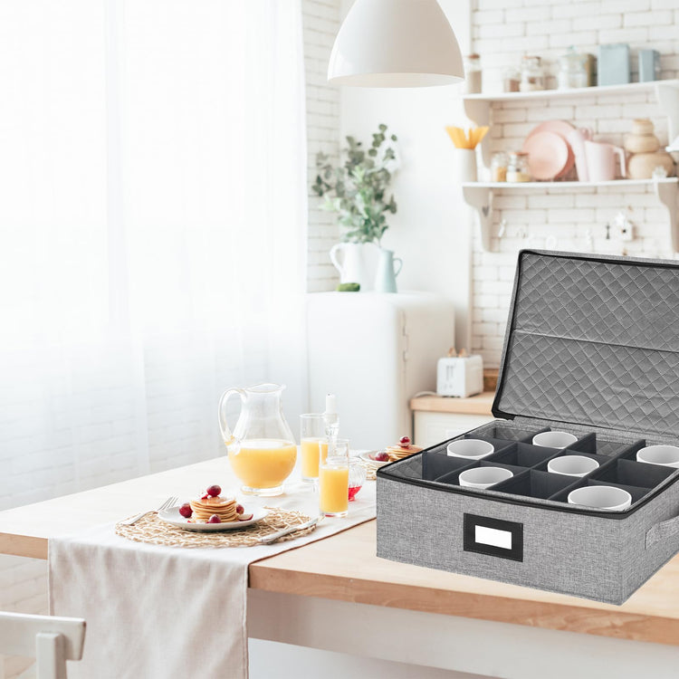 Coffee Mug Storage Box with Dividers