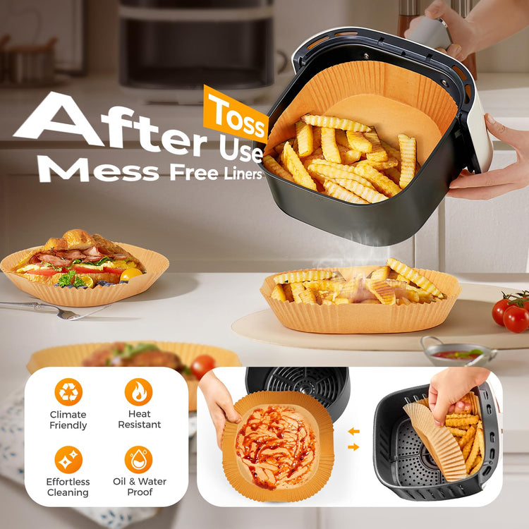 400 Pcs 8" Square Air Fryer Liners Disposable (400 Count)