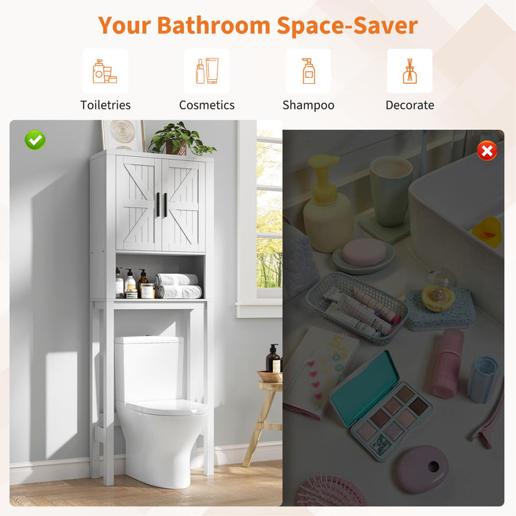 23.6 Inches Wide Toilet Rack with Over The Toilet Storage Cabinet