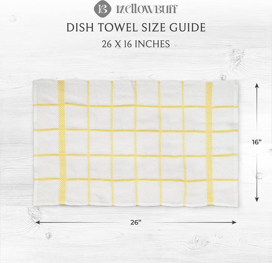 100% Cotton Terry Dish Towels, 4 pack16 x26 Inches, Super Soft and Absorbent Kitchen Towels, Perfect for Kitchen Cleaning and Dish Washing | Yellow - Nestoria