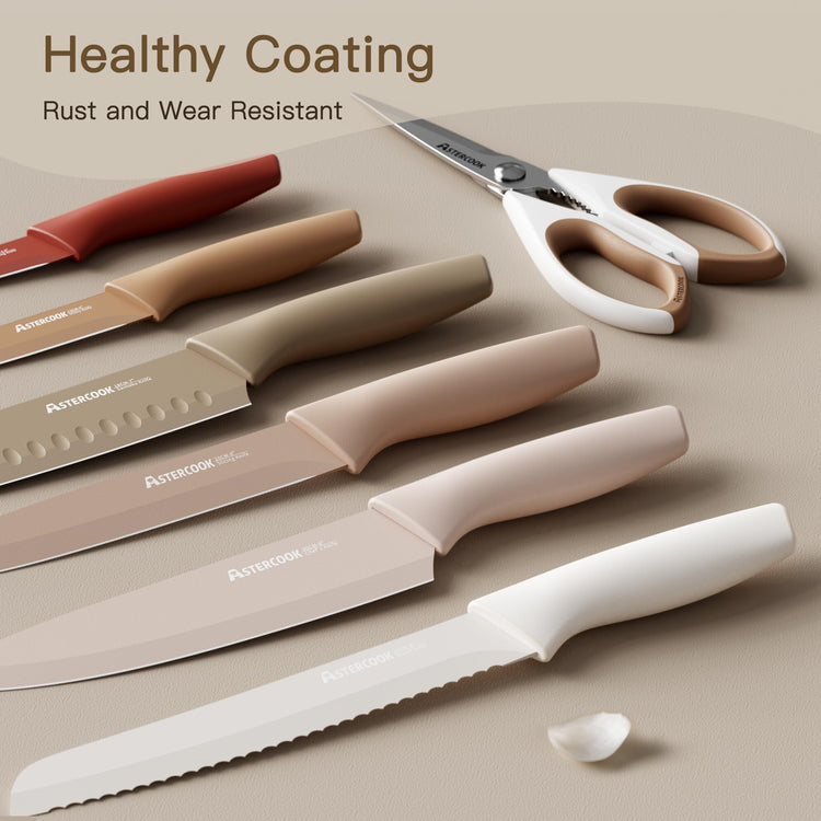 Knife Set 13 Pieces Kitchen Knives Set with Healthy Anti (13 Count)