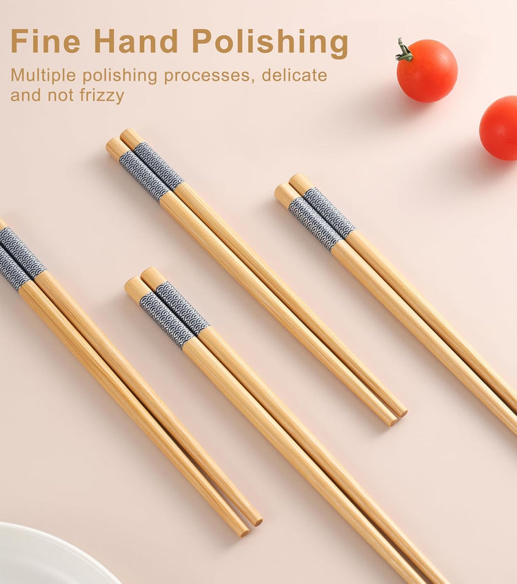 7inch Short kids Bamboo Chopsticks 5 Pairs Reusable Wooden Natural Chopstick Training for Beginners