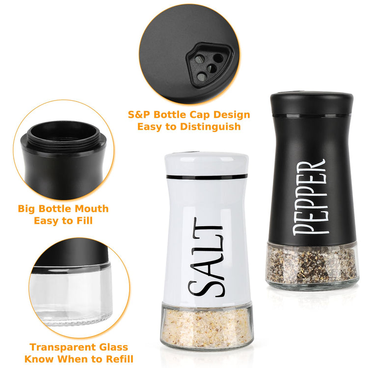 Salt and Pepper Shakers with Adjustable Pour Hole (2 Count)