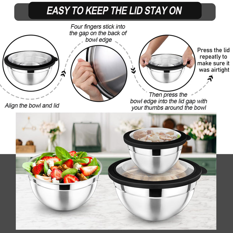 Mixing Bowl with Lid Set of 7