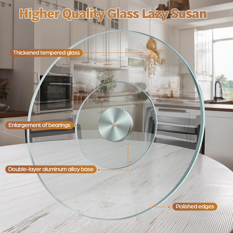 23" Glass Lazy Susan for Dining Table
