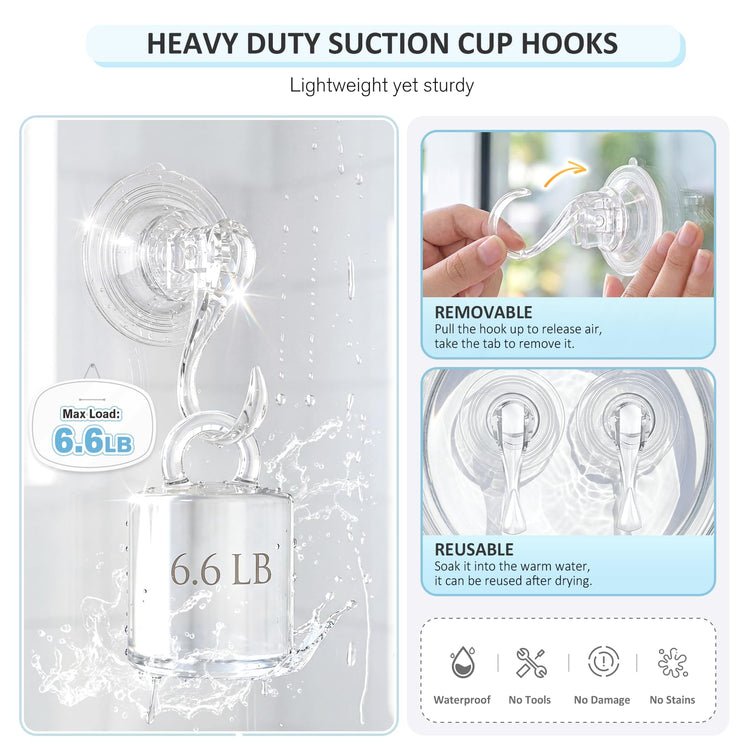 Suction Cup Hooks with Wipes (6 Count)