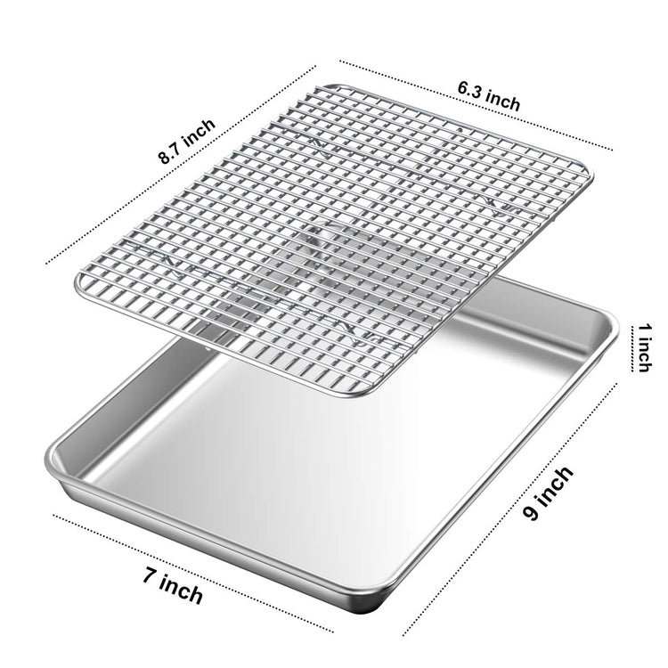 Baking Sheet with Rack Set [2 Pans + 2 Racks]