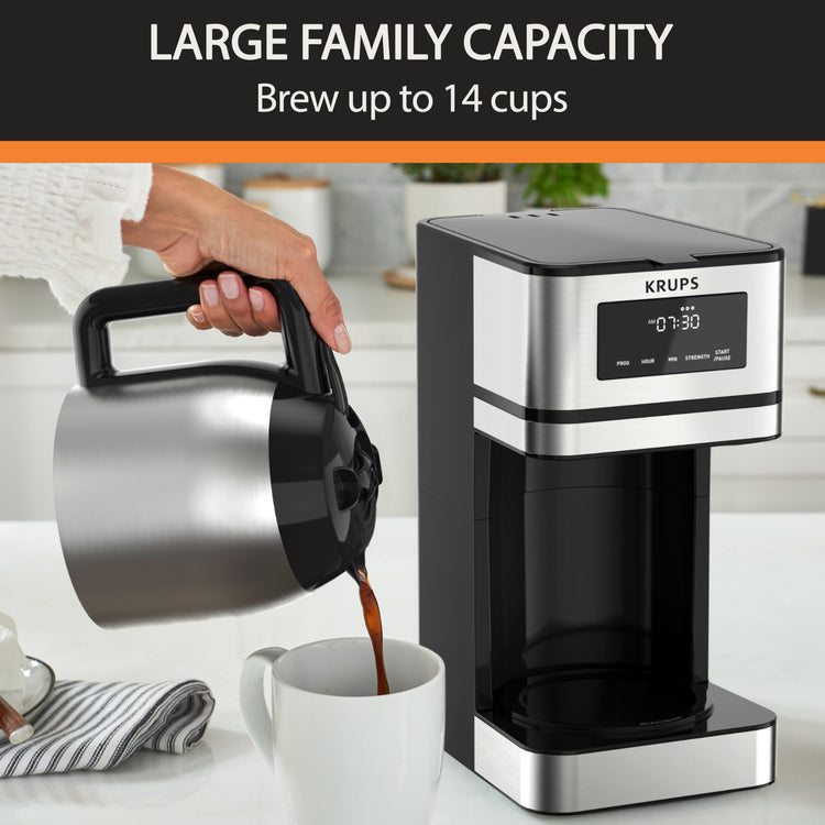 12 Cup Programmable Thermal Carafe Coffee Maker with 3 Strengths