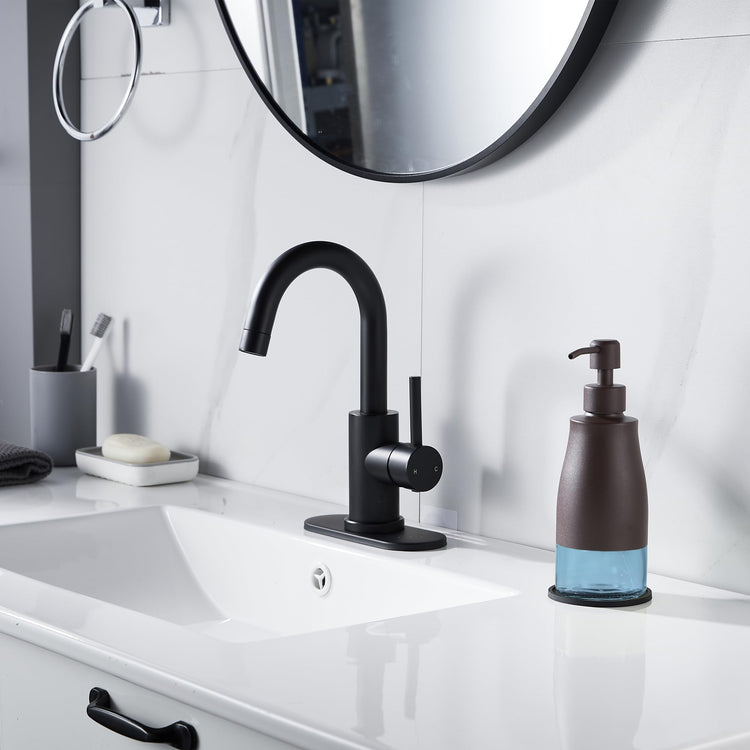 Matte Brown Soap Dispenser with Coaster & Stickers