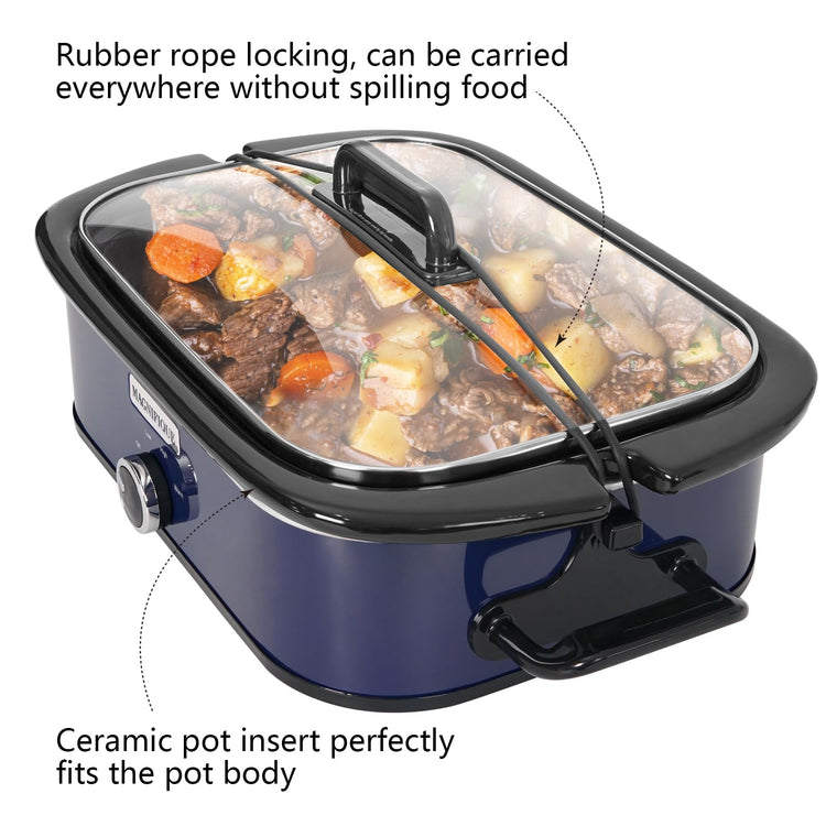 4 Quart Slow Cooker with Casserole Manual Warm Setting