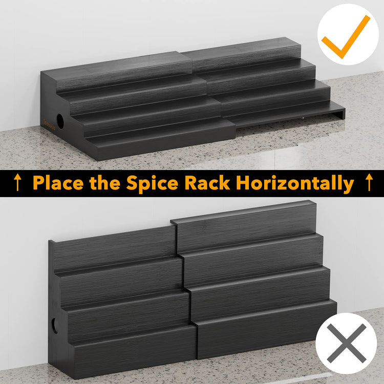Bamboo Spice Rack Organizer for Cabinet