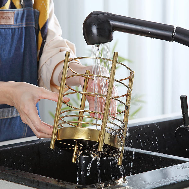 Gold Kitchen Utensil Holder for Kitchen Counter
