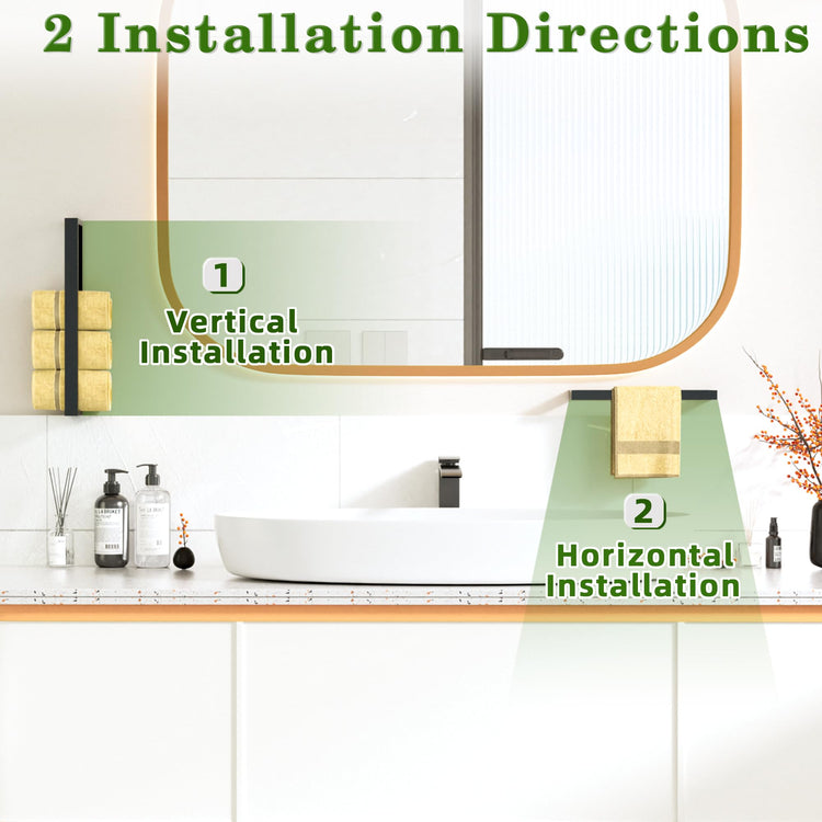 20 Inch Hand Towel Holder Black Towel Bar for Bathroom Wall Mounted