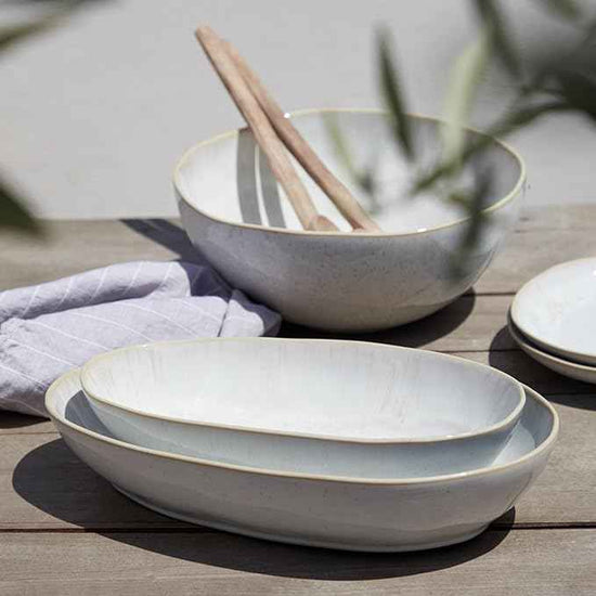 Casafina Ceramic 12.25" x 6.75" Oval Baker - Eivissa Collection, Sand Beige | Oven & Dishwasher Safe Bakeware | Food Safe Glazing | Restaurant Quality Dinnerware
