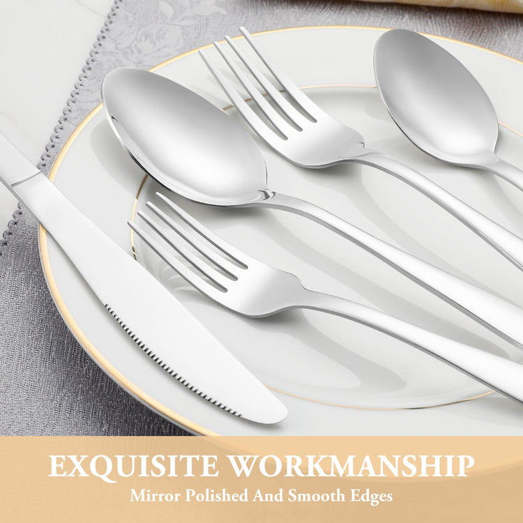 60 Piece Silverware Set Service for 12 (60 Count)