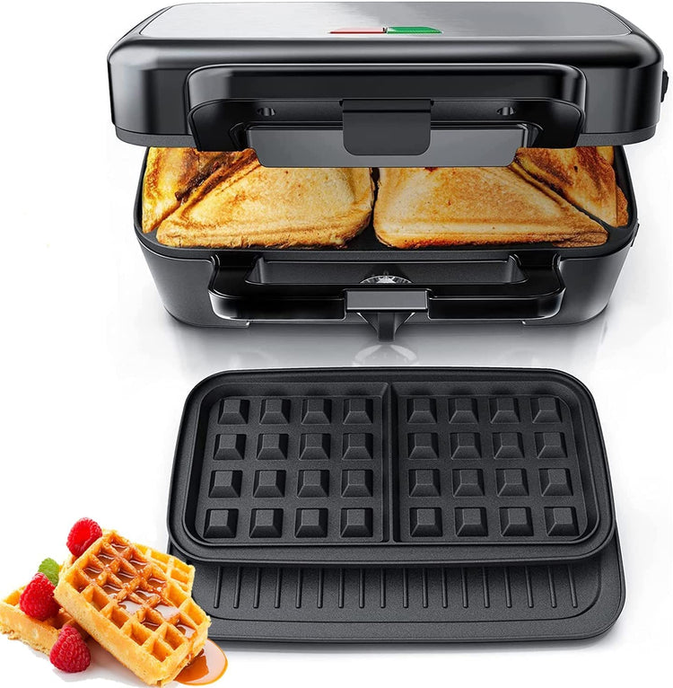 Waffle Maker 3 in 1 with Removable Non