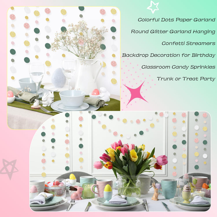 10 Pieces Circle Garland Party Paper Dot Banners (10 Count)
