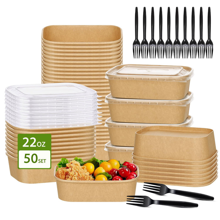 50 Pack 22oz Paper Bowls (50 Count)