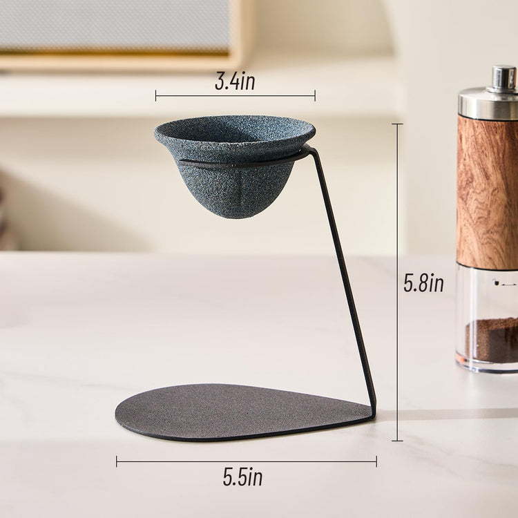 Ceramic Pour Over Coffee Dripper Set with Stand for 1 Cup Brewing