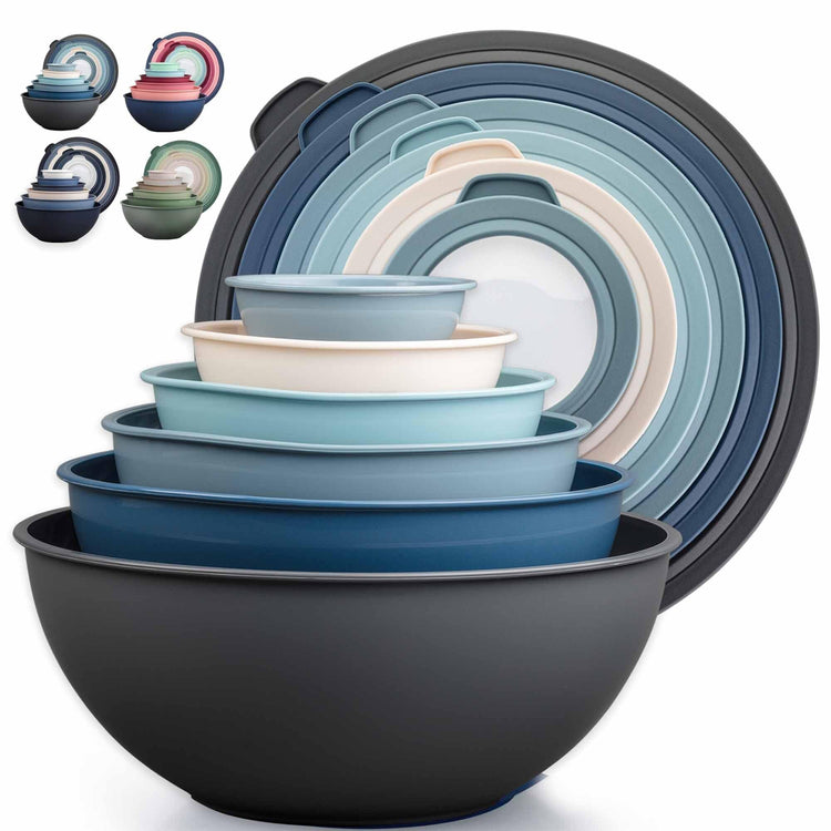 12 Piece Plastic Mixing Bowls with Leak (452.48 Count)