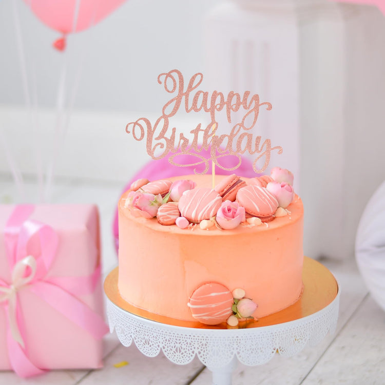Happy Birthday Cake Toppers 9 Inch Glitter Happy Birthday Cake Pick for Birthday Anniversary Theme Party Cake Decorations Supplies