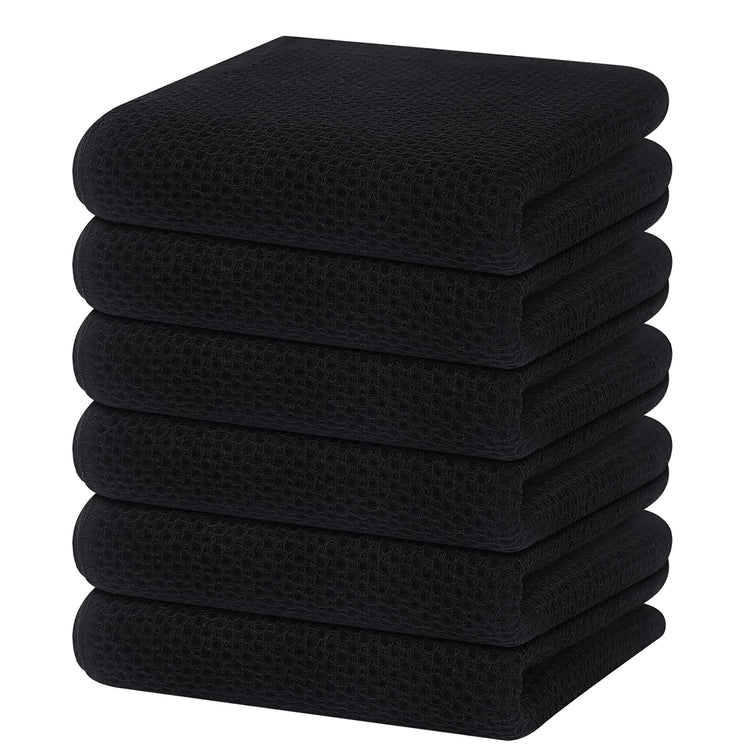 100% Cotton Waffle Weave Kitchen Dish Towels 6 (6 Count)