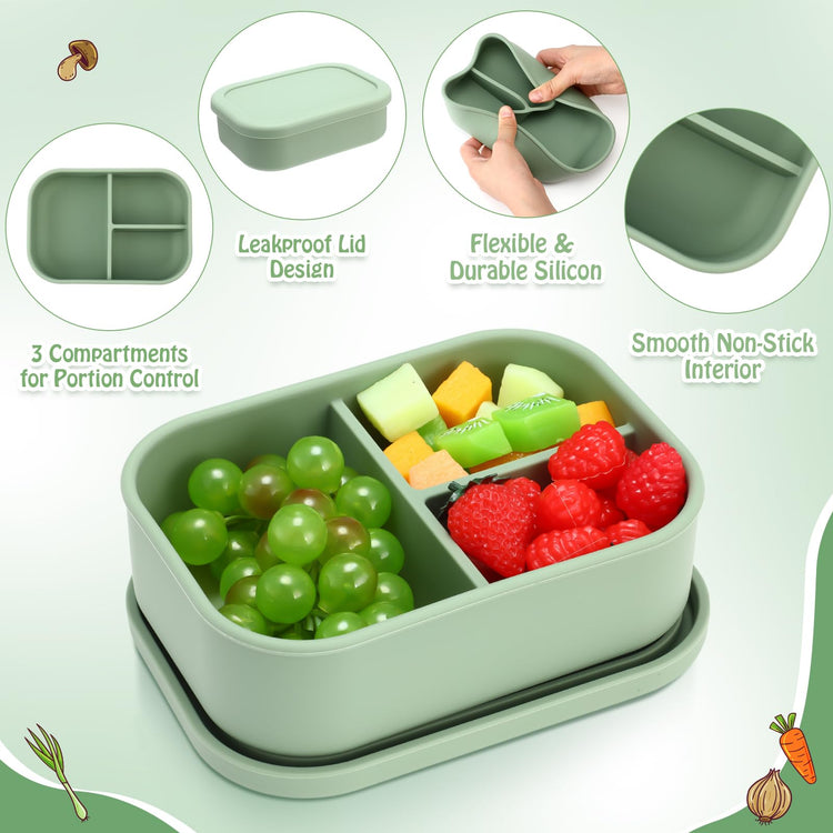 4 Pcs Silicone Bento Box (4 Count)