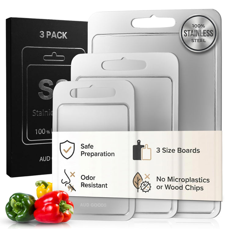 Stainless Steel Cutting Boards For Kitchen (3 Count)
