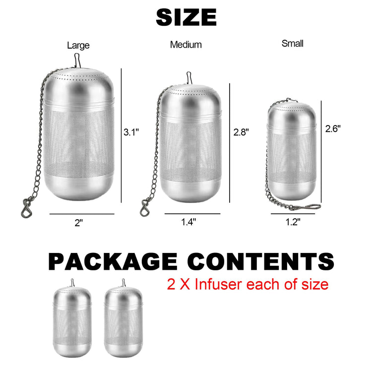 316 Stainless Medium Size Steel Tea Strainers for Loose Tea