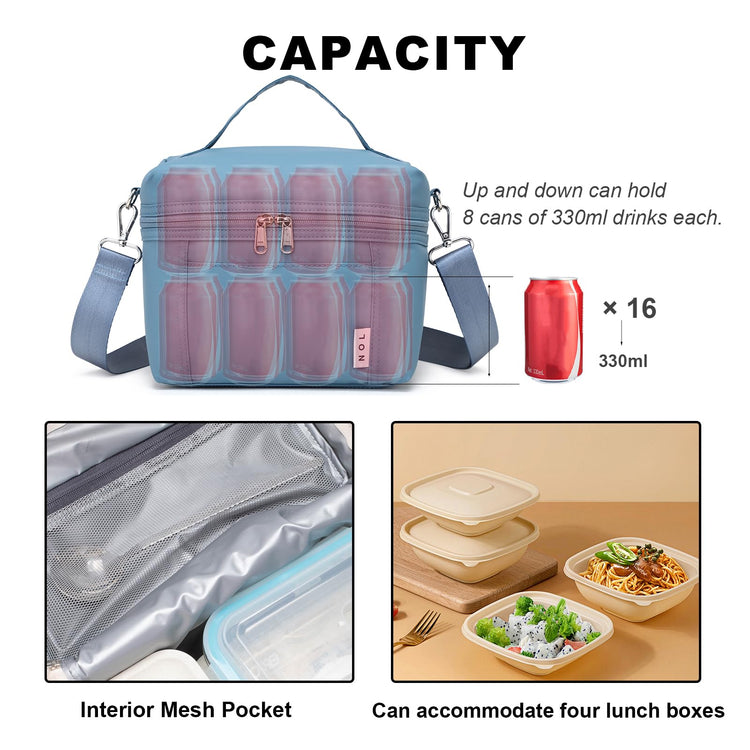 NOL 8L Insulated Lunch Bags for Women Cooler Bag Lightweight Nylon Waterproof Lunch Box For Work