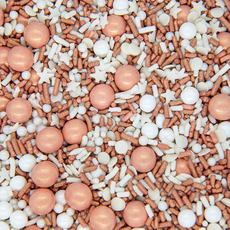 Sprinkles for Cake Decorating Edible Cake Decorations Fancy Rose Gold Sprinkles Cupcake Decorations Cake Sprinkles for Cupcake Decorating Rose Gold Cake Decorations Sugar Pearls (4 Ounce)