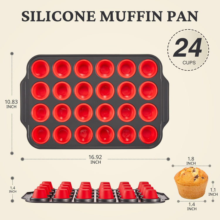 Silicone Mini Muffin Pan with Metal Frame